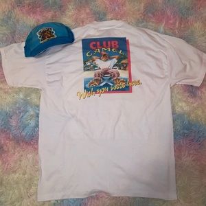 Vintage camel cigarette shirt and matching hat